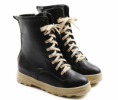 Roller Black The Higher Front Lacing Design PU Boots